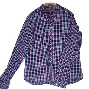 Stone Rose Purple Pink/Blue Plaid Long Sleeve Button Up Shirt Men's Size 4